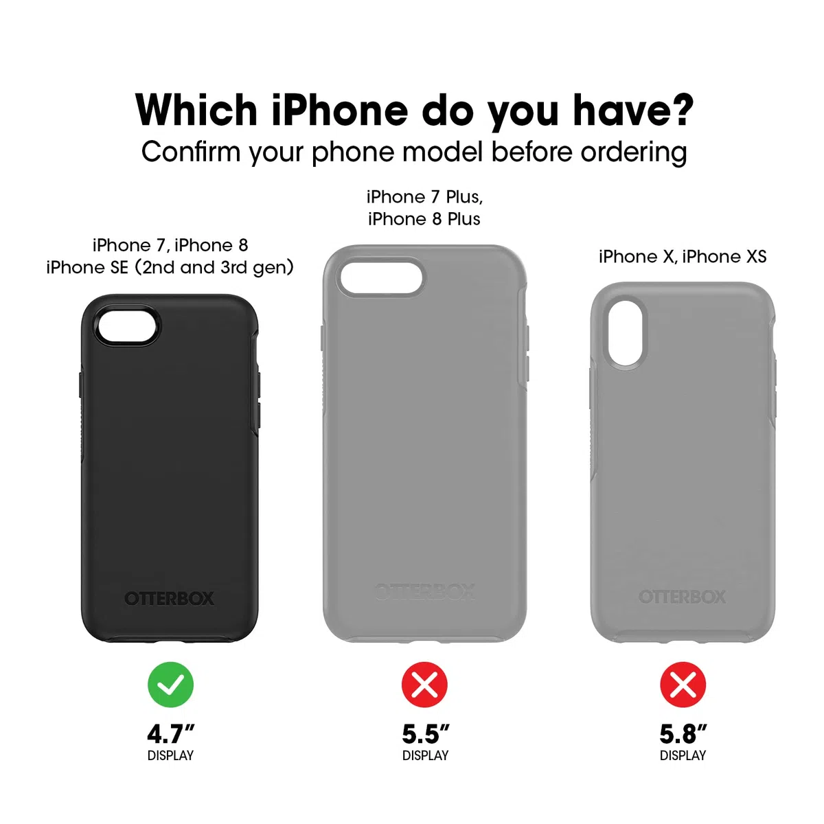 OtterBox Defender Hülle für iPhone 7/8/SE 2. gen/SE 3. gen, stoßfest, sturzsicher, Ultra-robust, schützende Hülle, 4X getestet nach Militärstandard, Schwarz, Keine Einzelhandelsverpackung
