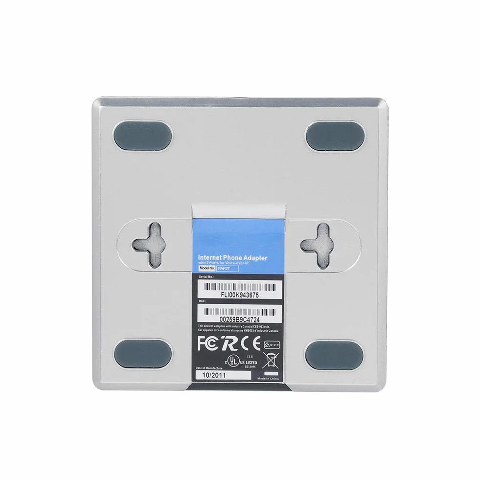 2 Port VoIP Telefonadapter, Internet VoIP Gateway, Voip Analog Adapter, Internet Telefonadapter, VoIP-Telefon Analogtelefonadapter, mit 2 Port RJ-45 Netzwerkschnittstelle, für Voice Over IPsip