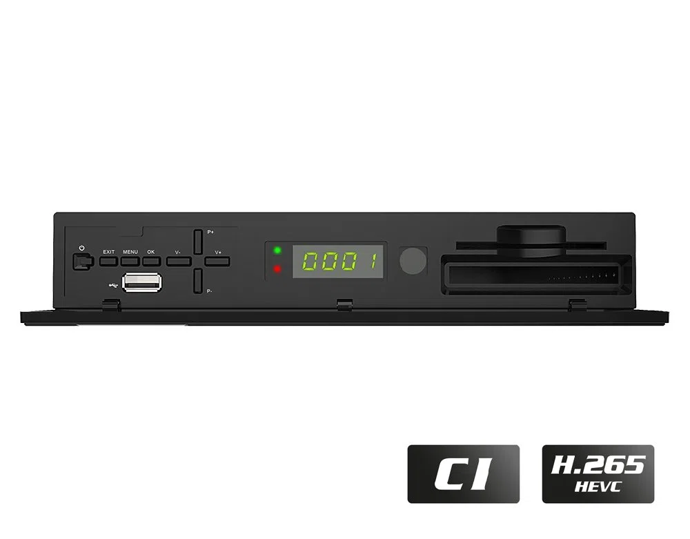 Edision PICCOLLO S2+T2/C Combo Receiver H.265/HEVC (DVB-S2, DVB-T2, DVB-C,) CI Full HD USB Schwarz inkl. HDMI Kabel