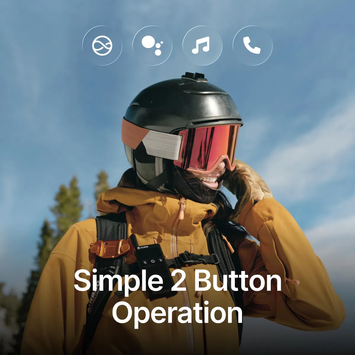 ALECK Snow Series Pro Universal Wireless Bluetooth Helm Lautsprecher Kopfhörer für Ski und Snowboard Audio Ready Helme, Handschuhfreundliche Steuerung, Mikrofon Headset für Freisprechanrufe