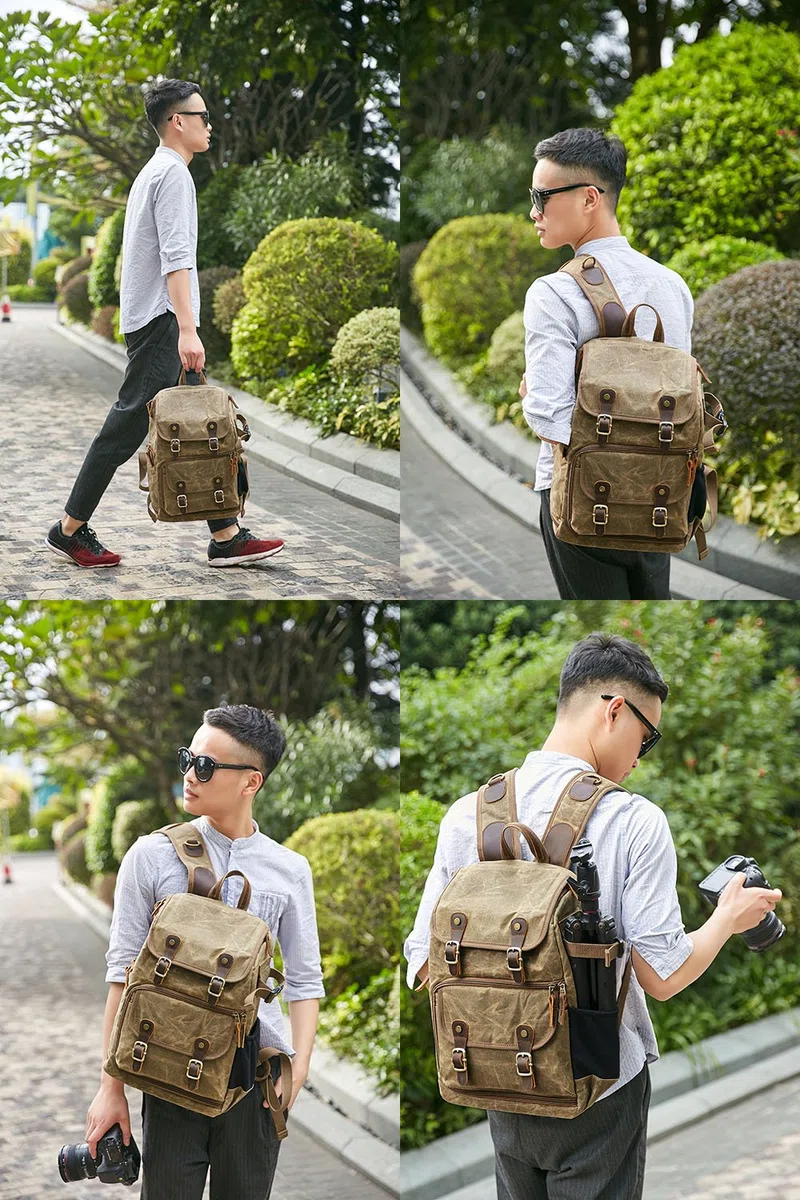 YuanWen DSLR-Kamera-Rucksack, große Kapazität, vorne offen, wasserdicht, stoßfest, SLR/DSLR-Kamera-Rucksack, Kamera-Reisetasche, professionelle Kameratasche