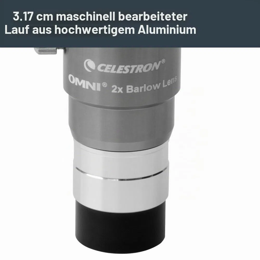 Celestron 93326 Omni Barlow-Linse, Silber, 2 x 1,25 Zoll