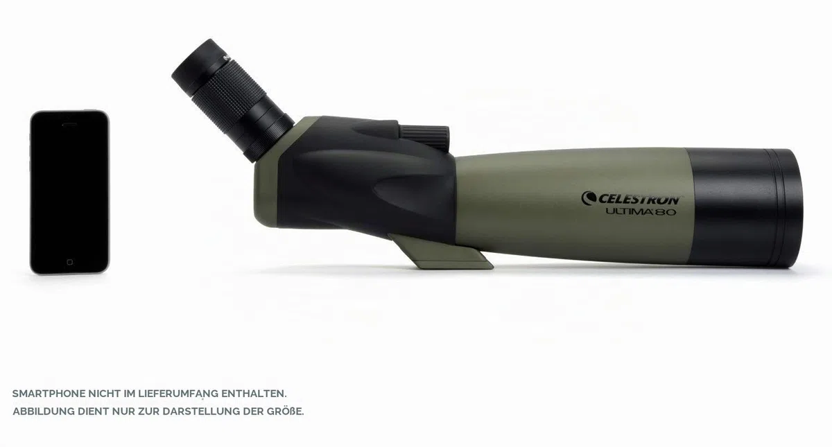 Celestron 52250 Ultima 80mm Angled Refractor Spotting Scope Telescope, Green