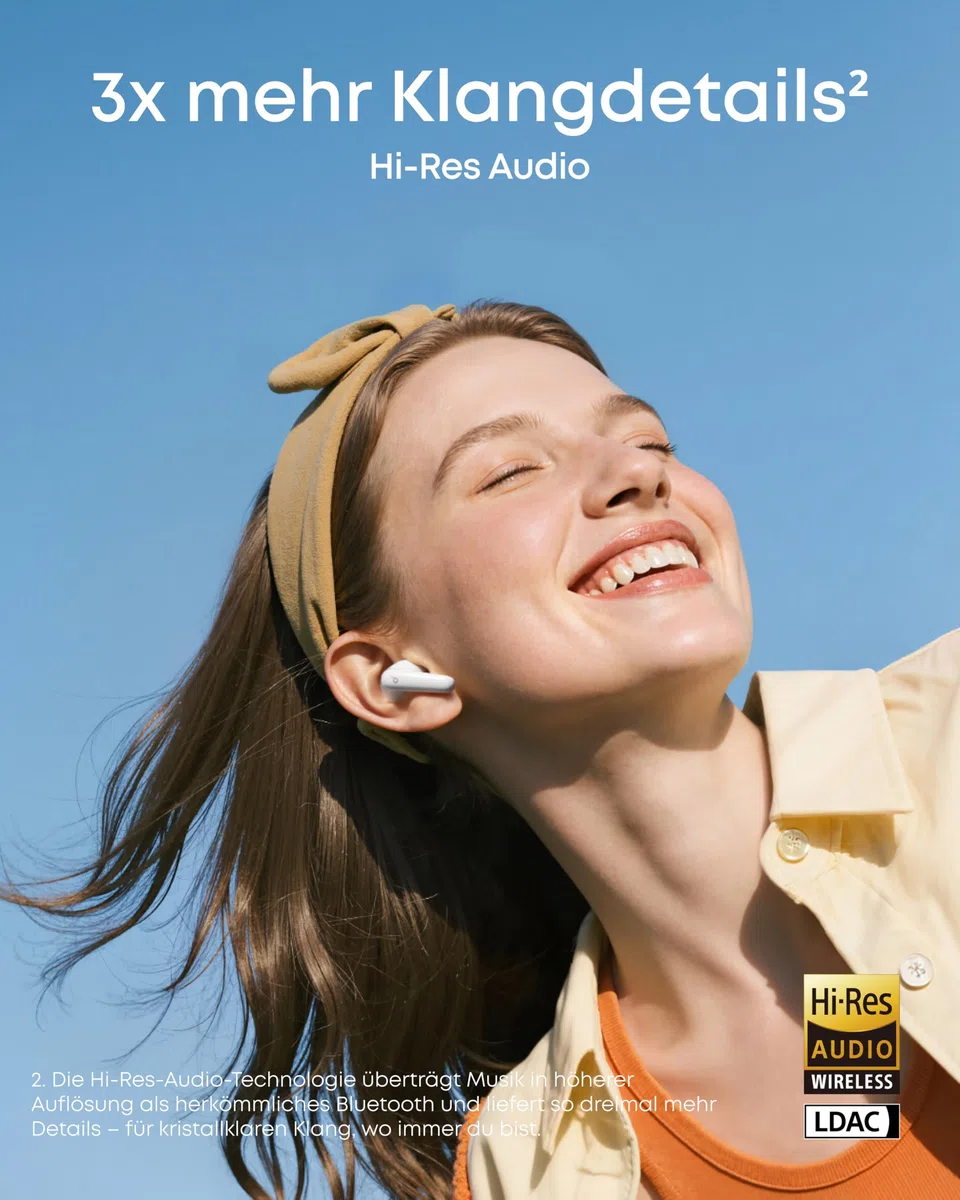 soundcore P31i by Anker, adaptives Noise Cancelling in Echtzeit, Hi-Res Sound, kabellose Bluetooth-Kopfhörer, Übersetzungskopfhörer, 50h Spielzeit, kabellose Bluetooth Earbuds (Weiß