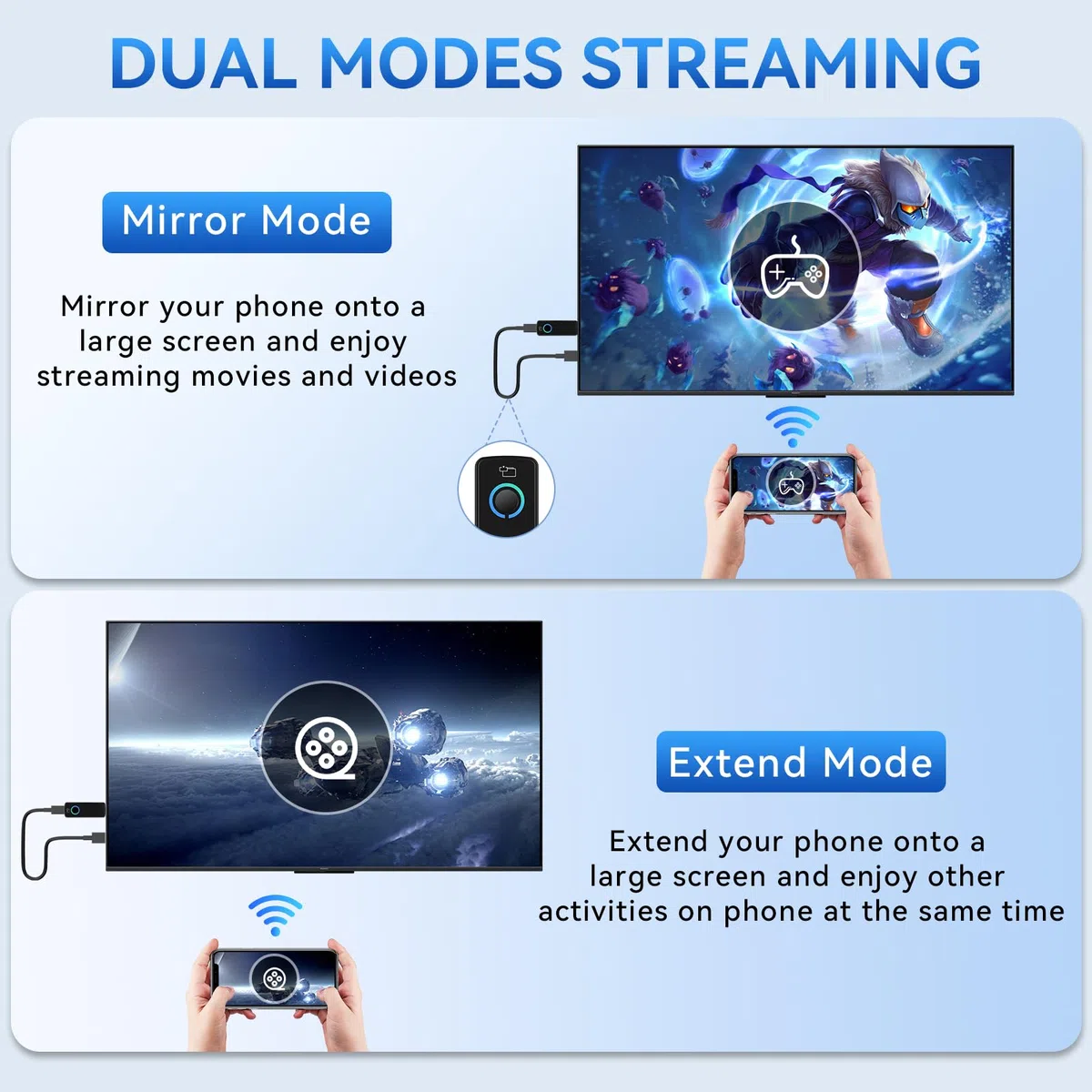 Wireless HDMI Display Dongle Adapter,Miracast Adapter Dongle,HDMI Wireless Extender für Media/Video/Audio- und Datei-Streaming vom Laptop, PC oder Smartphone auf HDTV oder Projektor (W3401)