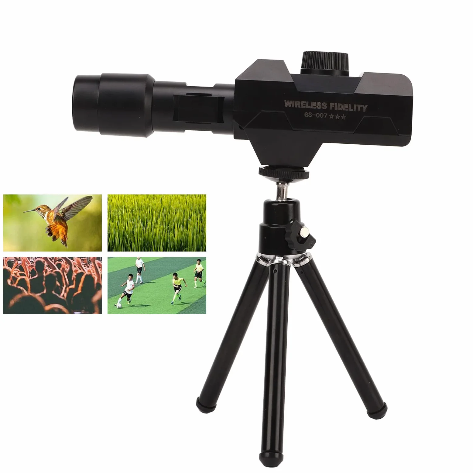 ASHATA 50 M WLAN-Digitalteleskop, 70-Fach Zoomendes Digitalteleskop, 1920 X 1080 Monokularkamera-, mit Stativ 1/4-Schraubengelenken für die Vogelbeobachtung