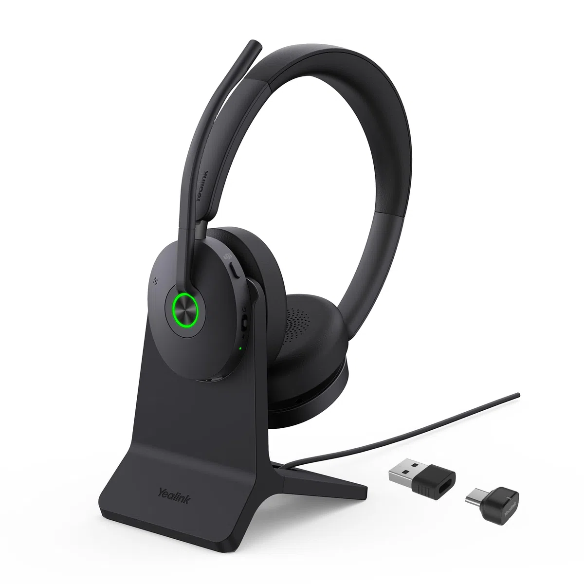 Yealink BH74 mit Ladestation ANC Kabelloses Bluetooth Headset mit Mikrofon, 6X Hybride Geräuschunterdrückung Mic, Stereo On Ear Kopfhörer Bluetooth, 32H Sprechzeit, Microsoft Teams Zoom Zertifiziert