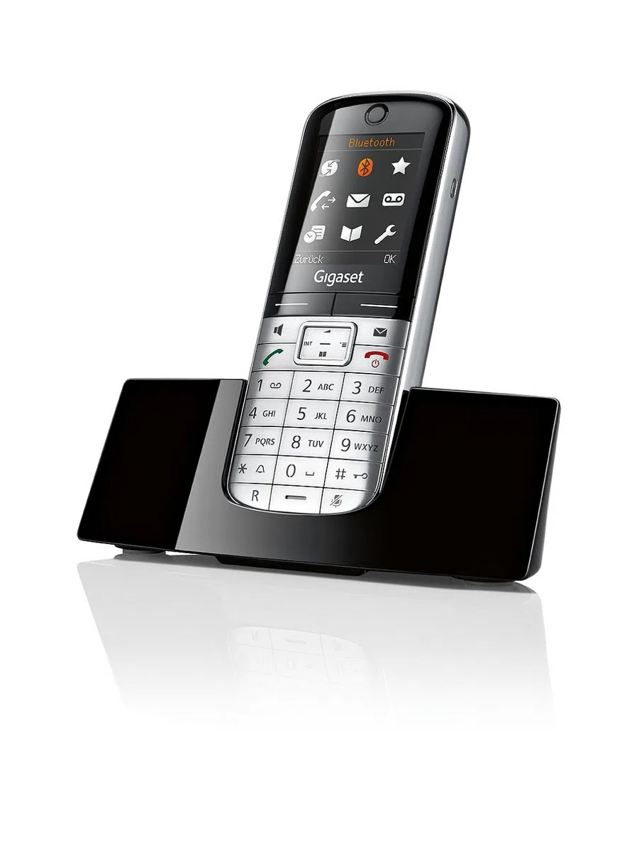 Gigaset SL400A High End Schnurlostelefon (4,6cm (1,8 Zoll) TFT-Farbdisplay, Anrufbeantworter, USB-Anschluss, Bluetooth)metall / schwarz