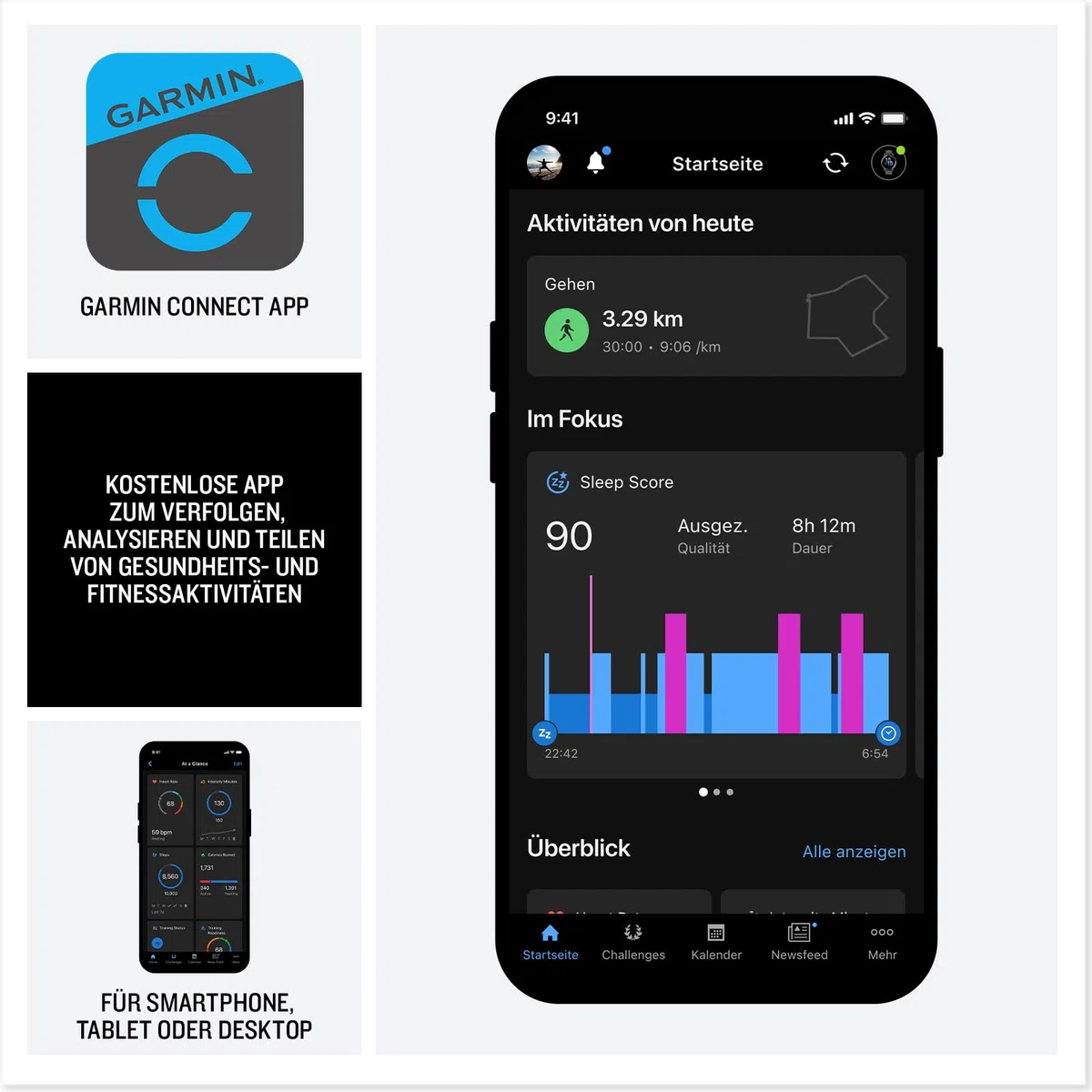 Garmin Venu 4 41mm Fitness-Smartwatch 1,2" AMOLED Touchdisplay 10 Tage Akkulaufzeit 80+ Sport-Apps EKG Health Status
