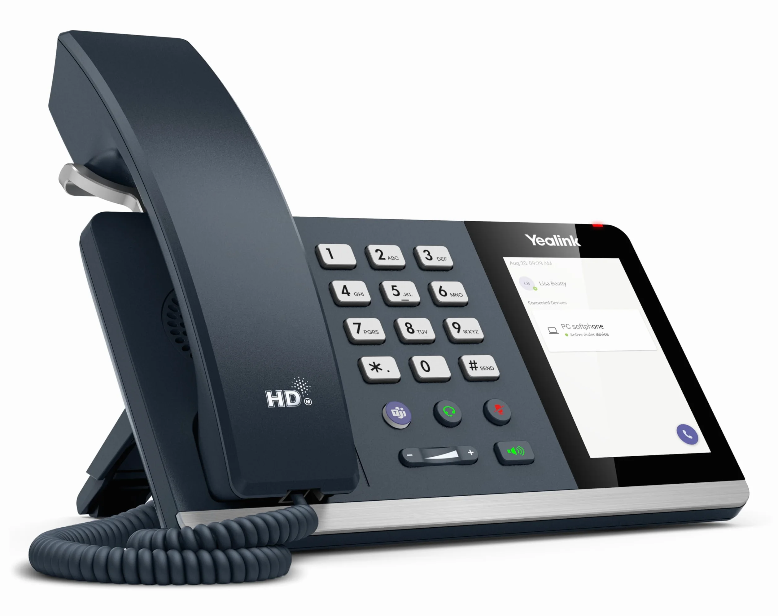 Yealink MP45 Teams USB Telefon – Optimiert für Microsoft Teams, HD Voice, 4-Zoll-Touchscreen, USB