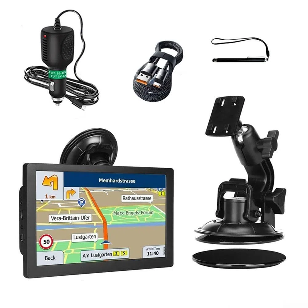 9 Zoll LKW-Navi GPS-Navigator für Nutzfahrzeuge LKW Bus Wohnmobil mit Offline-Europa-GB-Karten und lebenslangen Updates bis 2025 (IN EUROPA)
