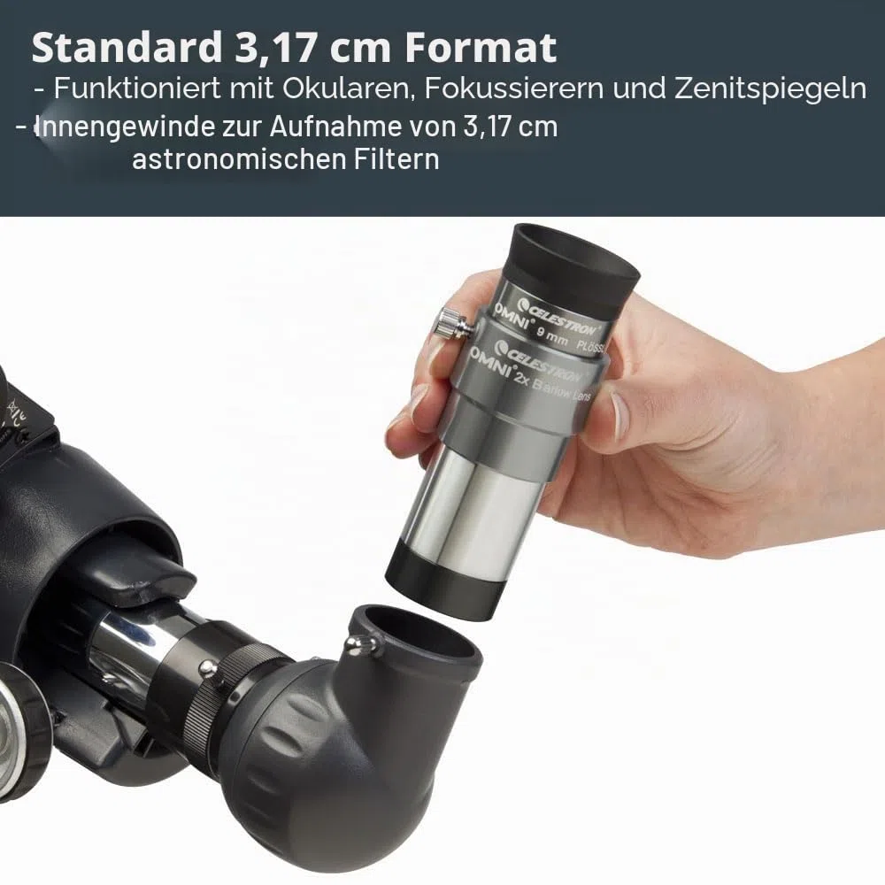 Celestron 93326 Omni Barlow-Linse, Silber, 2 x 1,25 Zoll
