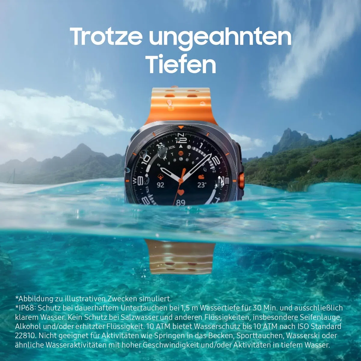 Samsung Galaxy Watch Ultra (2025) Smartwatch mit Galaxy AI, Fitness-Uhr, Marine Band, Titan-Gehäuse, Dual-GPS, 64 GB, 47 mm, LTE, Titanium Silver