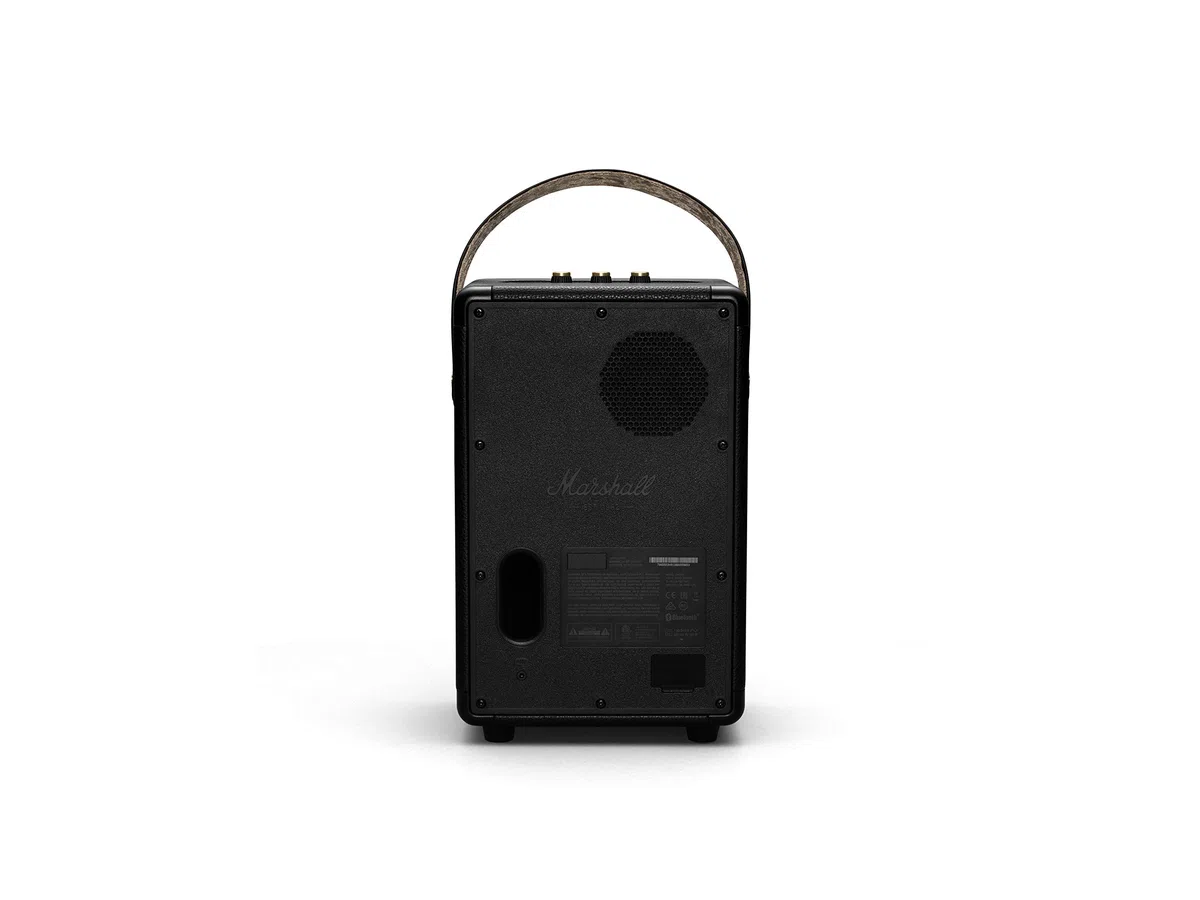 Marshall Tufton Outdoor Tragbarer Bluetooth Partylautsprecher, IPX2 wasserbeständig – Schwarz und Messing