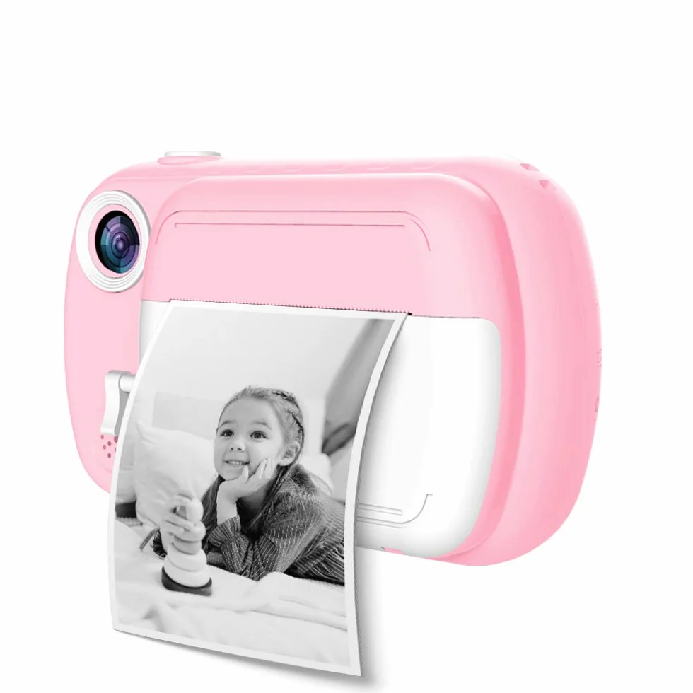 i-Paint P9 Sofortbildkamera für Kinder, 1080P Digitalkamera FHD, LCD 3,5 Zoll, Micro SD 32 GB, Rosa