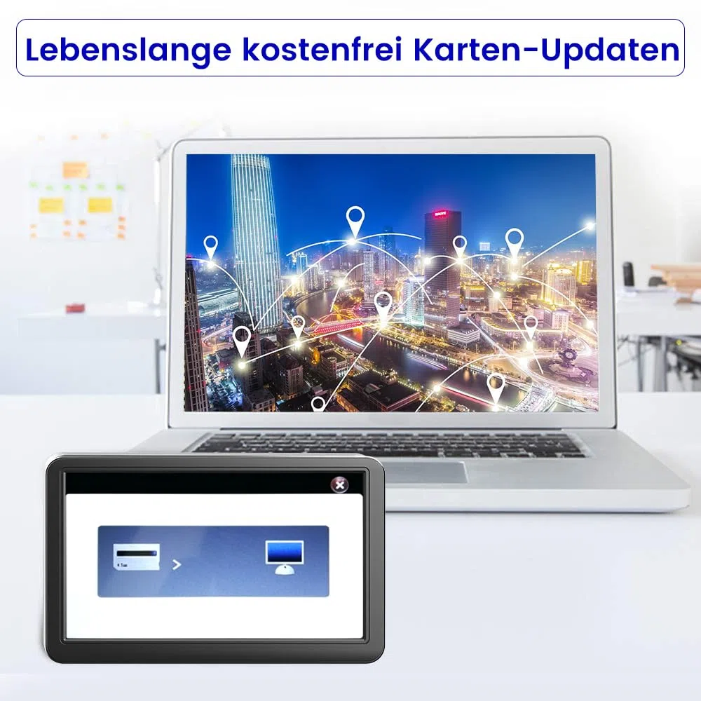 AWESAFE Navigationsgerät für Auto mit Bluetooth, 7 Zoll Touchscreen, 2024 Europa Karten unterstützt Karteupdate, GPS Navigation für Auto PKW KFZ LKW