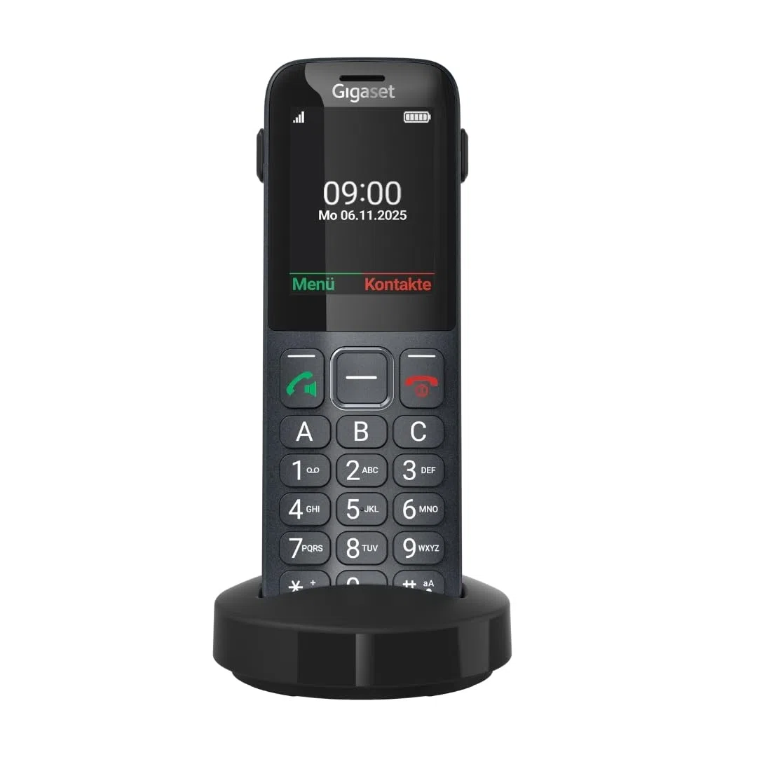 Gigaset Comfort 600 SIM – 4G Volte HD-Telefon mit 2,4" Farbdisplay, Bluetooth 5.0, Hörgerätekompatibel, Großer Speicher für 500 Kontakte, kompatibel in DE, IT, FR, NL, BE, Che, AUT, anthrazit