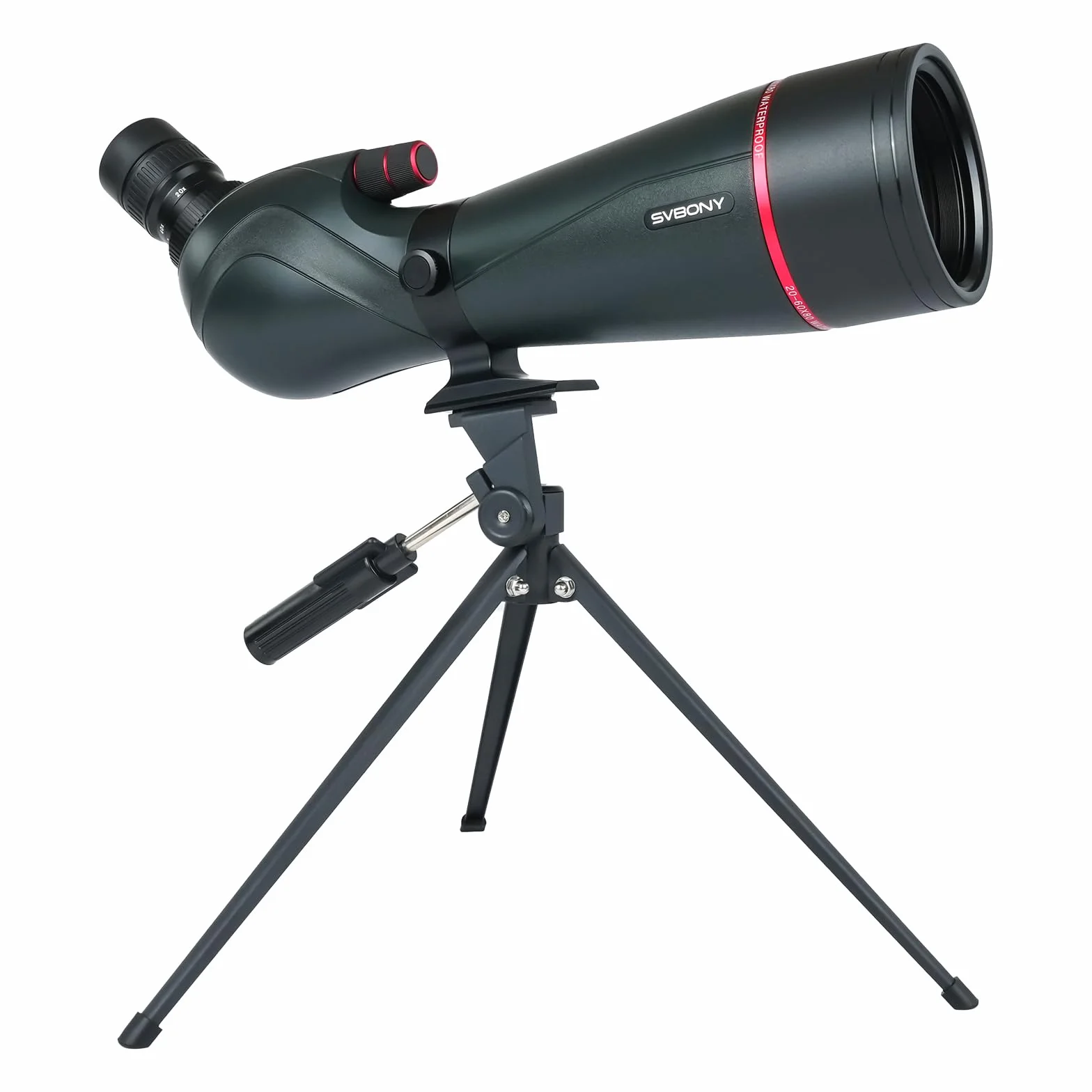 Svbony SV406 20–60x80 mm Spektiv, HD FMC BAK4 Porro Prism für Sportschützen mit Dual Focus, 1.25'' Abnehmbares Okular, IPX7 Wasserdicht mit Stativ Tragetasche für Vogelbeobachtung Wildtiere Scenery