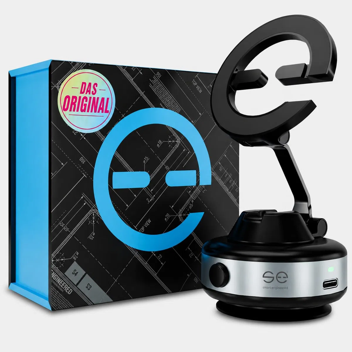 se® SNAPMOUNT - Das Original - Magnetische Handyhalterung fürs Auto, Zuhause & Büro, MagSafe-kompatibel inkl. Metallring, mit elektronischem Vakuum, 360° drehbar, ohne Kleben, für iPhone & Smartphone