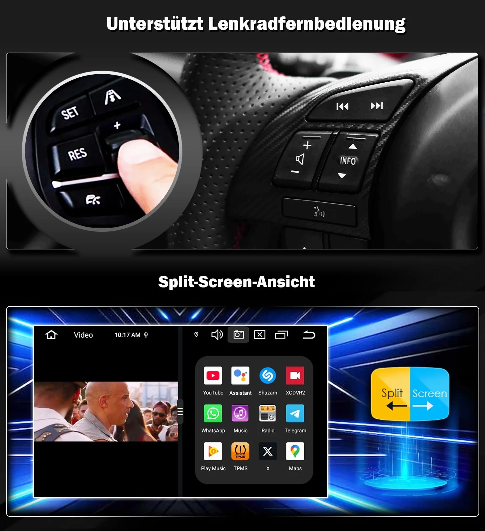 Erisin Android 16 4GB+64GB 8-Kern Autoradio mit CD Bluetooth GPS Navi für VW Polo 6R Golf 5/6 Passat B6 Touran Skoda Seat Tiguan Jetta T5 7" Touchscreen CarPlay Android Auto DAB+ WiFi 4G A2DP Canbus
