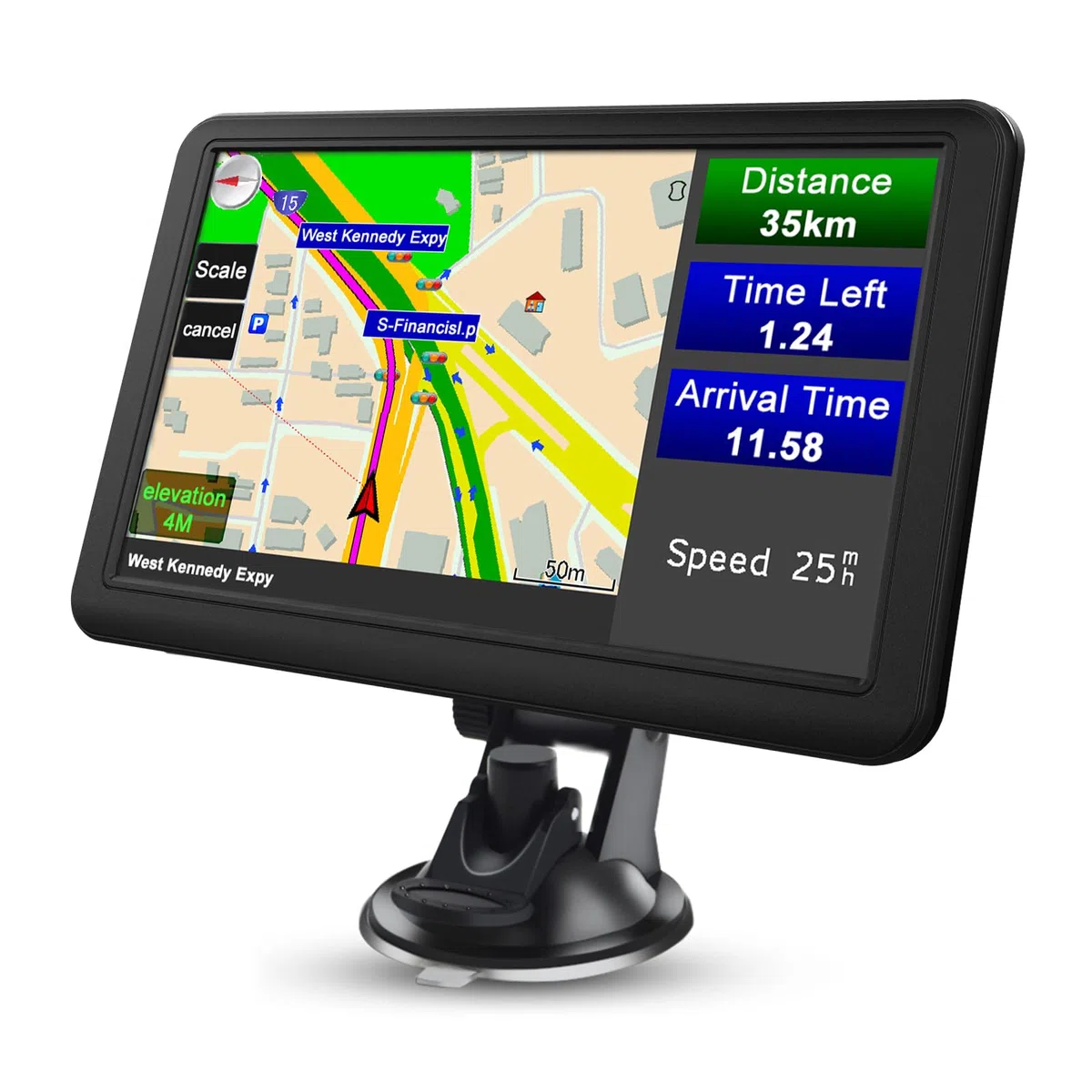 AWESAFE Navigationsgerät für Auto mit Bluetooth, 7 Zoll Touchscreen, 2024 Europa Karten unterstützt Karteupdate, GPS Navigation für Auto PKW KFZ LKW