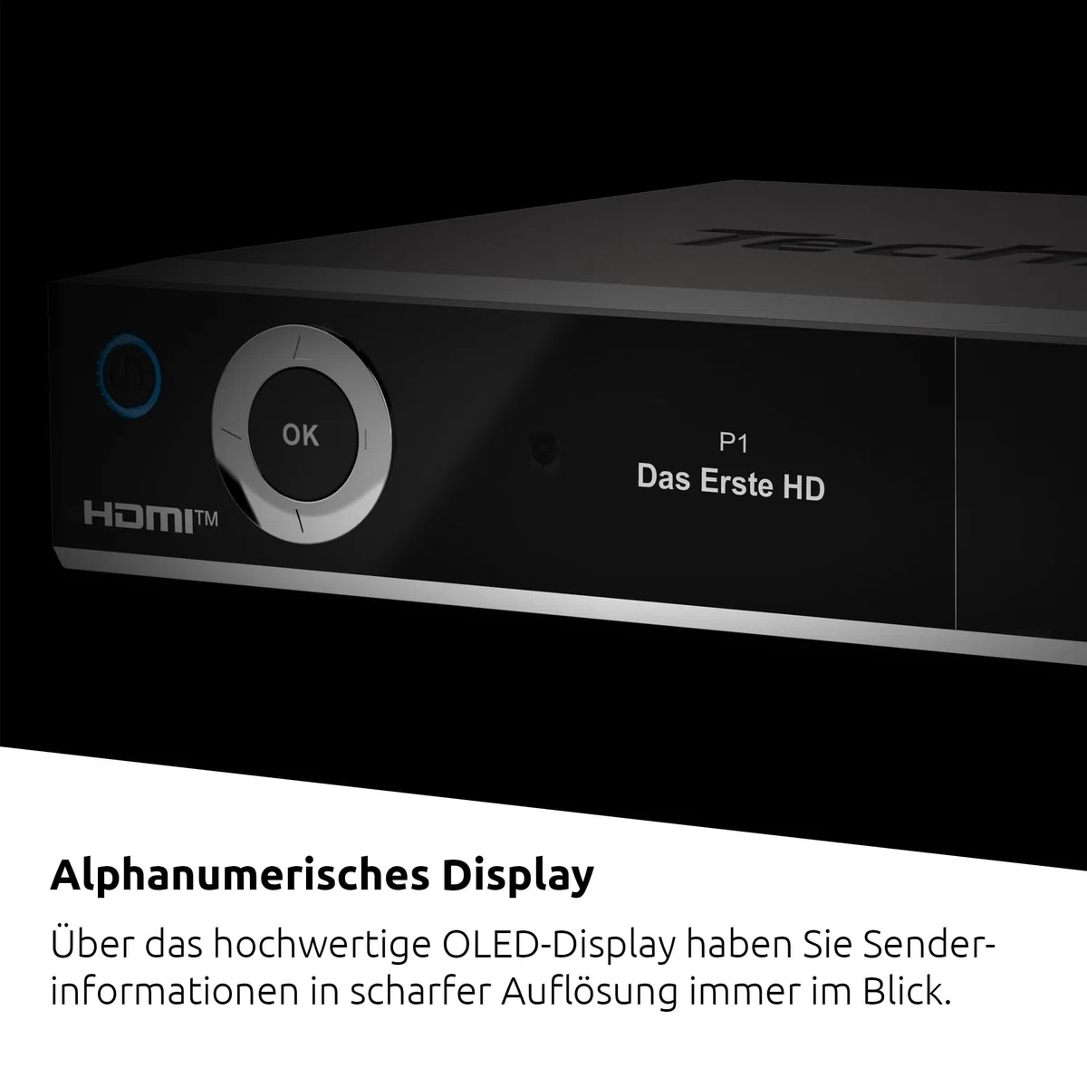 TechniSat DIGIPLUS UHD S2-4K Sat Receiver mit alphanumerischem Display und Twin Tuner (DVB-S/DVB-S2, HEVC, H.265, PVR Aufnahmefunktion, WLAN, LAN, CI+, USB, OLED) schwarz