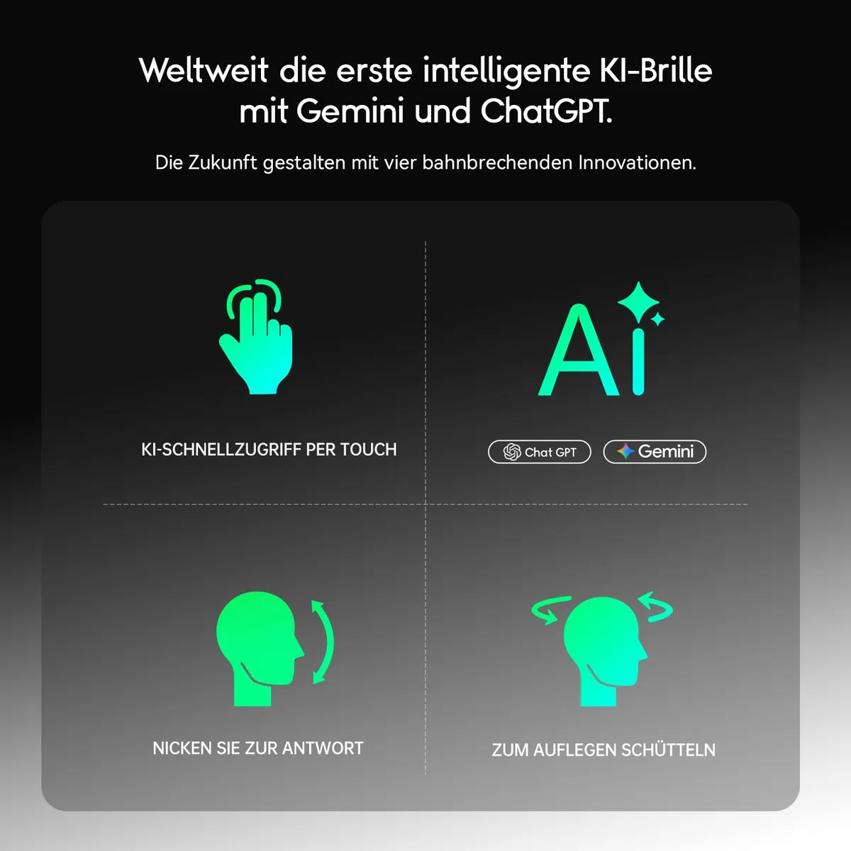 Rokid Glasses (mit Display), AI&AR Smart Glasses, Erste KI-Brille mit ChatGPT & Gemini Support, Ultra-leicht 49g, Echtzeit-Übersetzung & Navigation, Meeting-Notizen