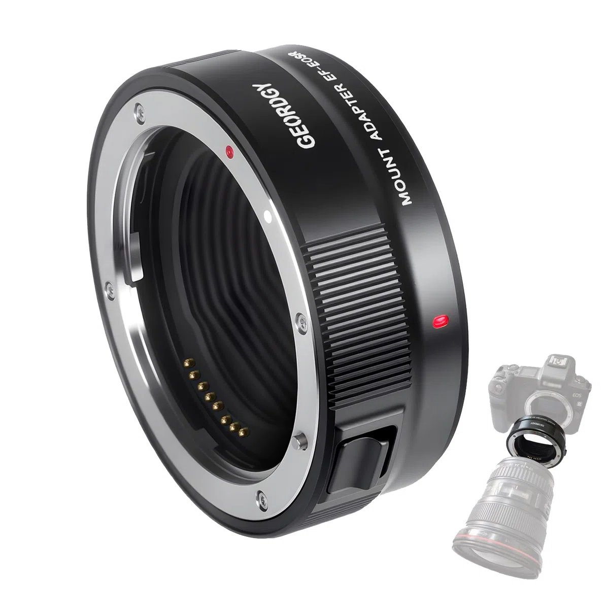 Objektivadapter EF-EOS R für Canon EF/EF-S Objektive auf Canon EOS R, RP, R5, R6, R7, R8, R10, R50, R100 Kameras Schneller Autofokus