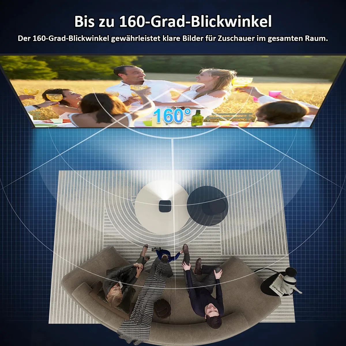 INMOZATA Beamer Leinwand Elektrisch 72 Zoll/ 166x124cm 4:3 Motorleinwand | Elektrische Leinwand Deckenmontage & Wandmontage, Projektor Leinwand Beamer mit Fernbedienung für Heimkino Büro, Weiß