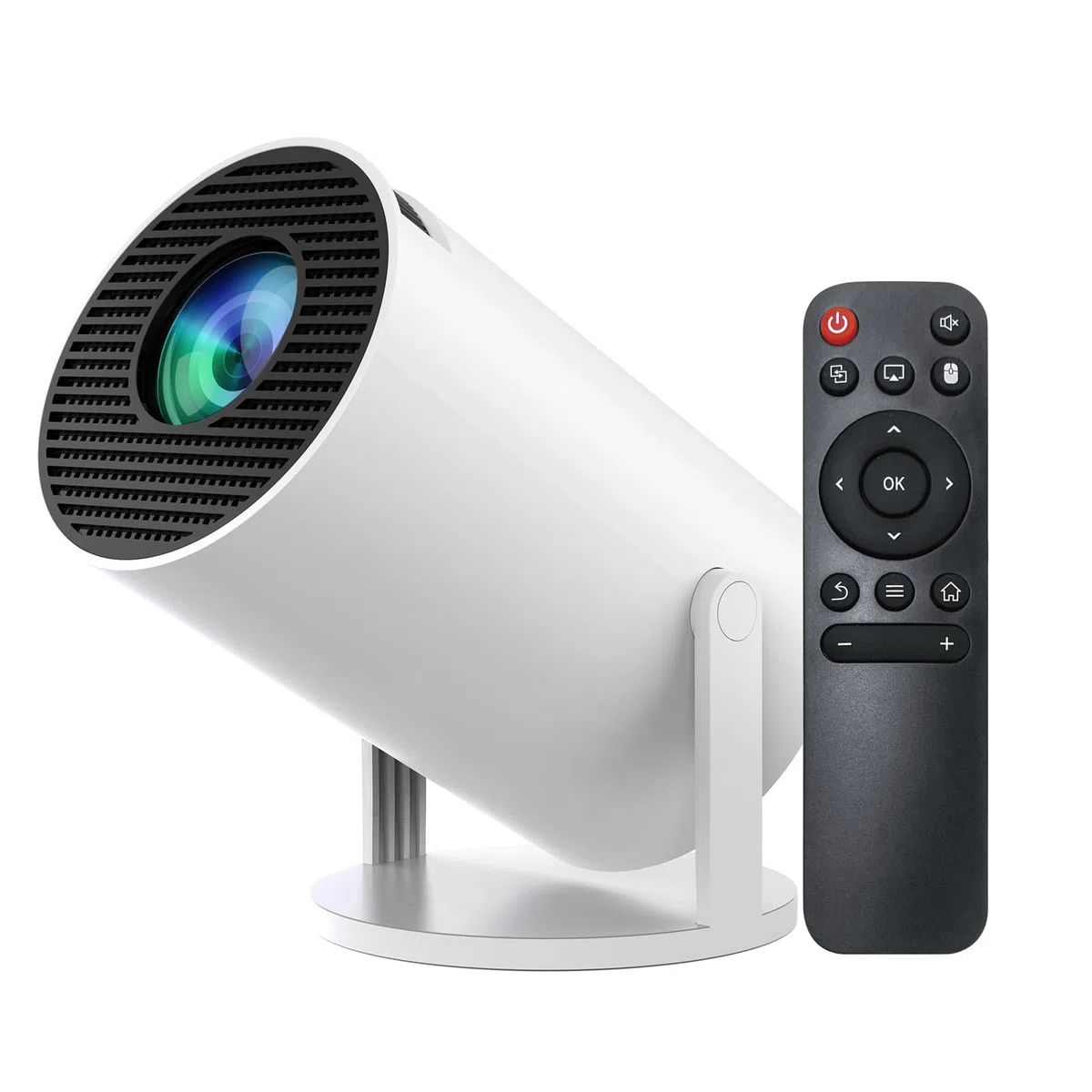 Mini Beamer 4K 1080P Smart Projektor mit WiFi 6 Bluetooth 5.4 Auto Trapezkorrektur 180° Dreh Heimkino Outdoor Kompatibel HDMI TV Stick Laptop