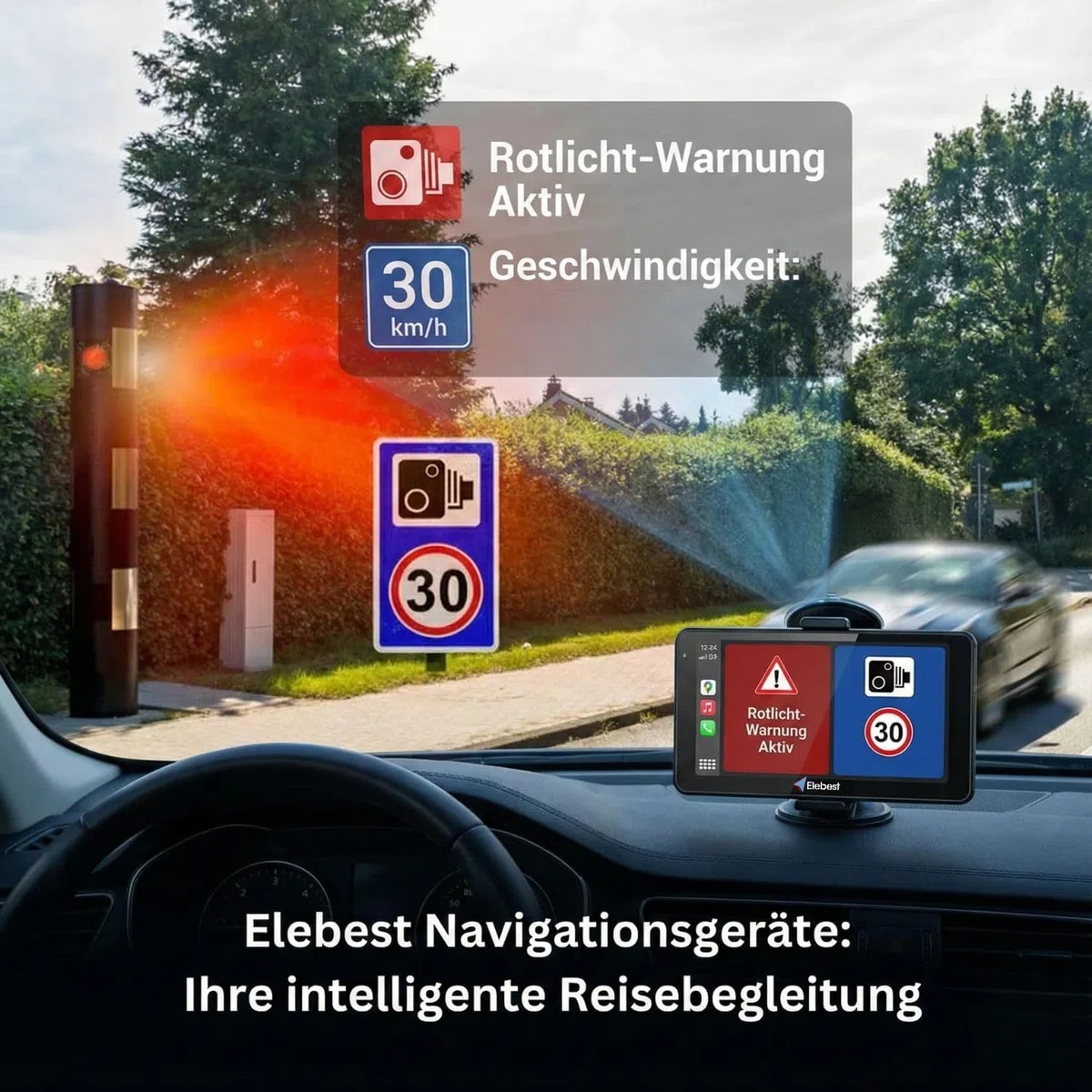 Elebest City 70A Navi – 7 Zoll (17,8 cm) GPS Navigationsgerät für Auto & Wohnmobil 2026 | 40GB Speicher, Bluetooth, Freisprecheinrichtung, Radarwarner, Europa-Karten mit lebenslangen Updates