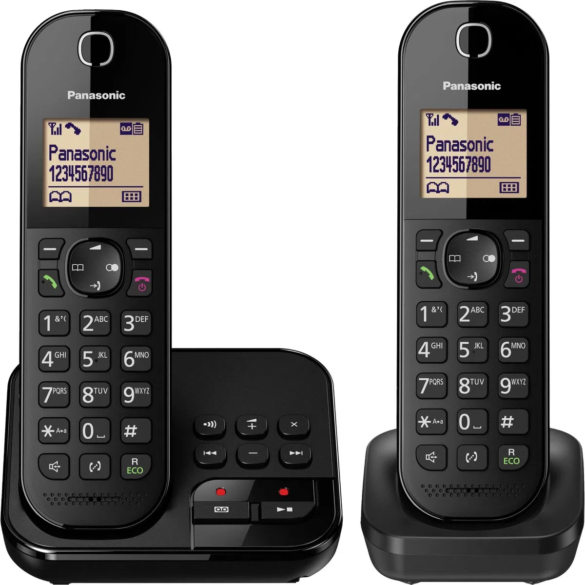 Panasonic KX-TGC 422 GB, schnurloses Telefon mit Anrufbeantworter und Zusatz-Set, Schwarz