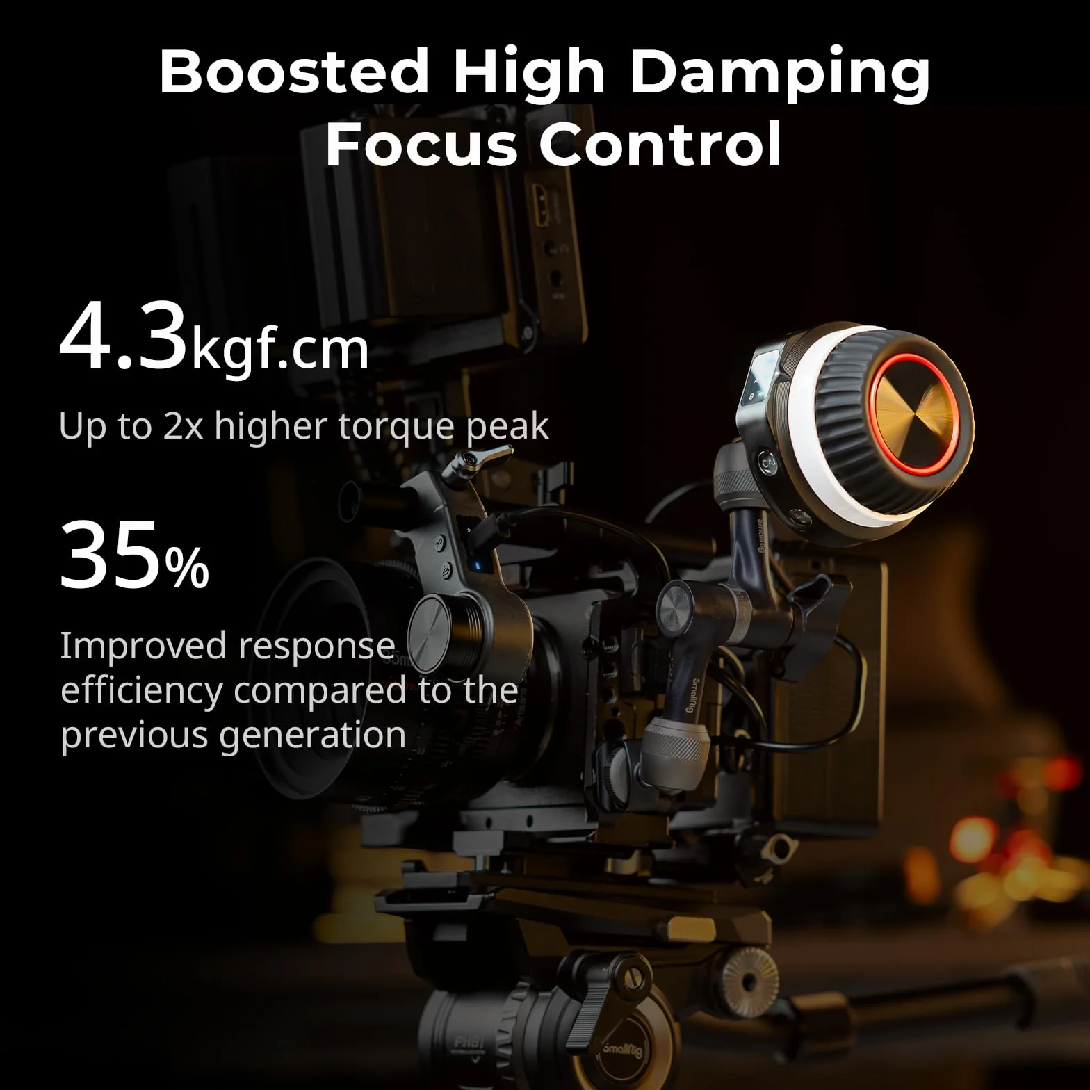 SMALLRIG Wireless Follow Focus Kit (Lite) mit Handrad-Controller und Empfängermotor, A/B-Anschlägen und 15-mm-Stangenklemme, kompaktes Design, weitgehend kompatibel mit Kino – 4296B