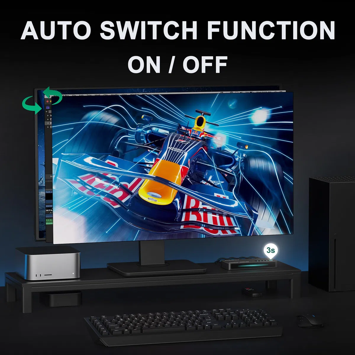 HDMI 2.1 Switch 3x1, AVIDGRAM 8K HDMI Umschalter 3 in 1 Out mit IR Fernbedienung, HDMISwitcher 4K 120Hz Auto Unterstützung 8K 48Gbps
