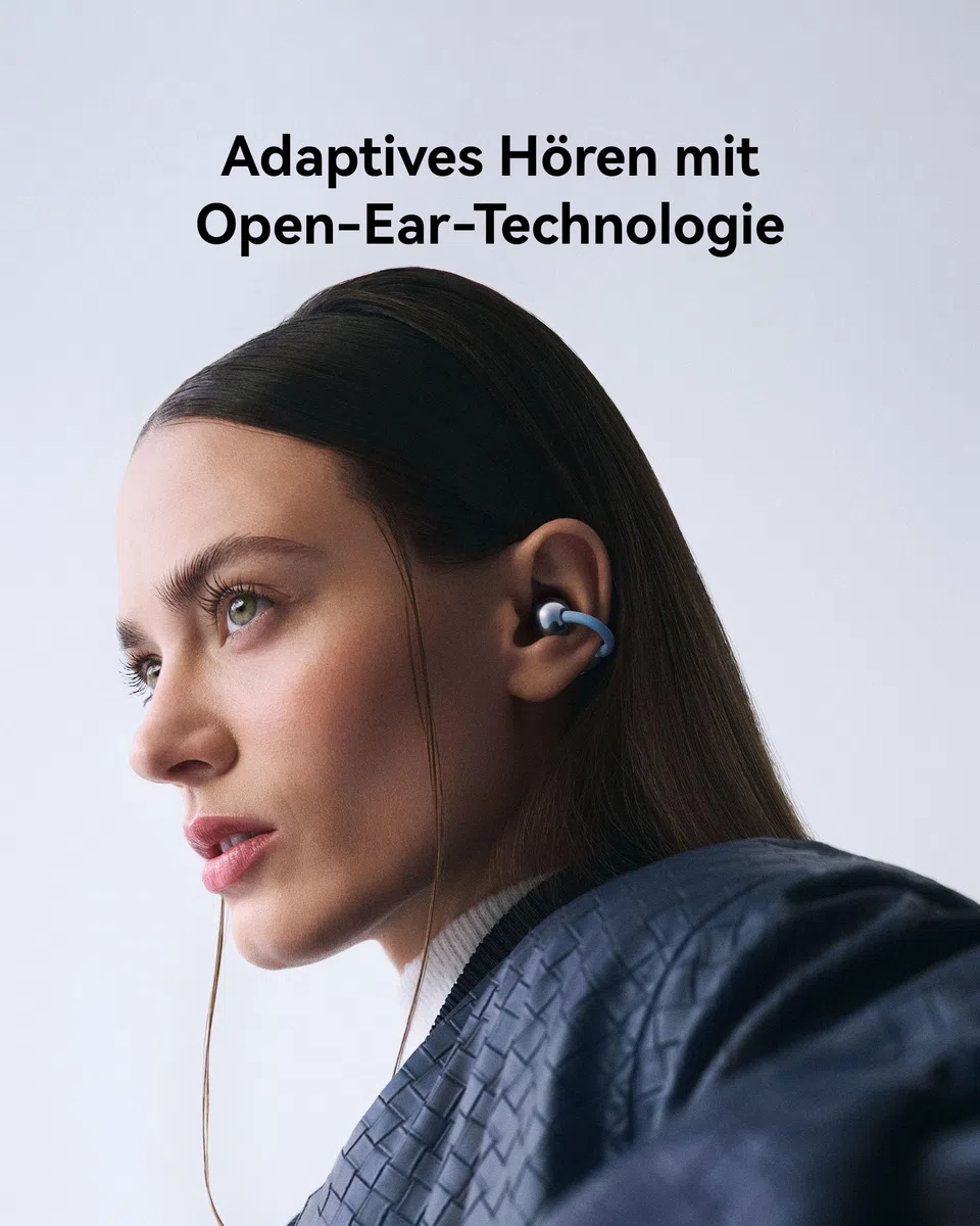 HUAWEI FreeClip 2, Kabellos Bluetooth Kopfhörer, Open-Ear-Kopfhörer, Besonders leicht für ganztägigen, 38 Stunden Akkulaufzeit, für iOS & Android, IP57, Schwarz