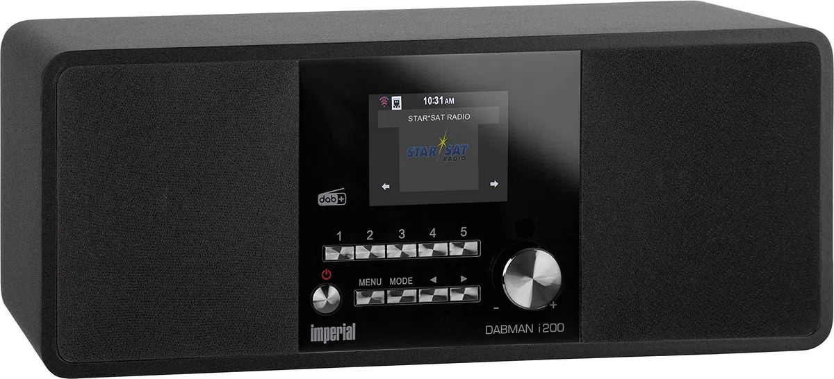 Imperial DABMAN i200 DAB Radio, Internetradio WLAN, DAB Plus Radio, DAB Bluetooth, Küchenradio, WLAN Radio (Stereo Sound, Internetradio/DAB+ / DAB/UKW, LAN, Aux-In, Line-Out, Spotify) schwarz
