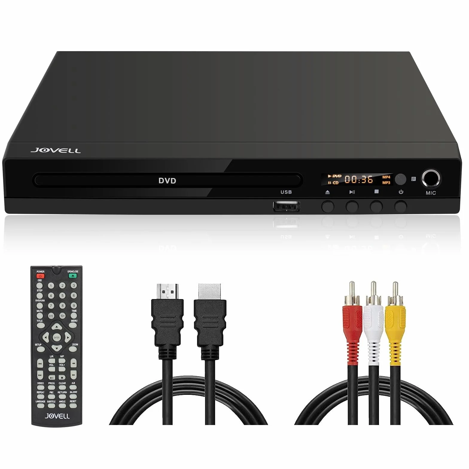 170 DVD-Player mit Scart-Anschluss, Regionenfreier HD-DVD-CD-Player 1080P mit HDMI-Ausgang AV-Ausgang, Integriertem PAL NTSC-TV-System, Unterstützt MIC-Eingang, USB-Eingang (mit Scart)