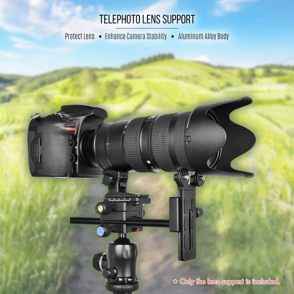 Andoer L200Teleobjektiv Support Long Lens Halter Halterung Hhenverstellbar kompatibel für Arca Sunwayfoto RRS Benro Kirk Markins Halterung