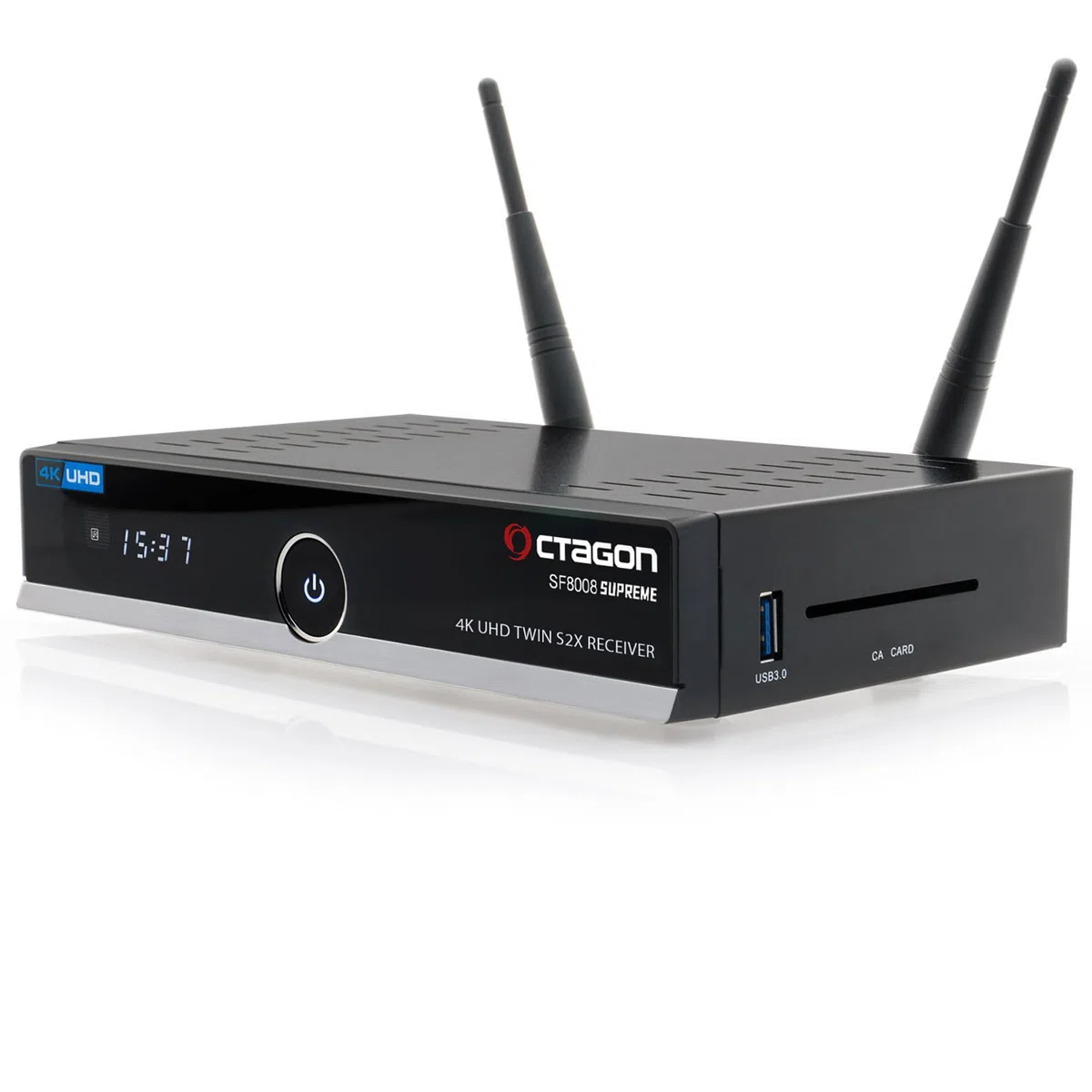 Octagon SF8008 V3 (Version 3) UHD 4K Supreme Twin Sat Receiver, 2X DVB-S2X Tuner, E2 Linux & Define OS, mit Aufnahmefunktion, M.2 M Key, Gigabit LAN, Kartenleser, Sat to IP, Multistream, WiFi WLAN