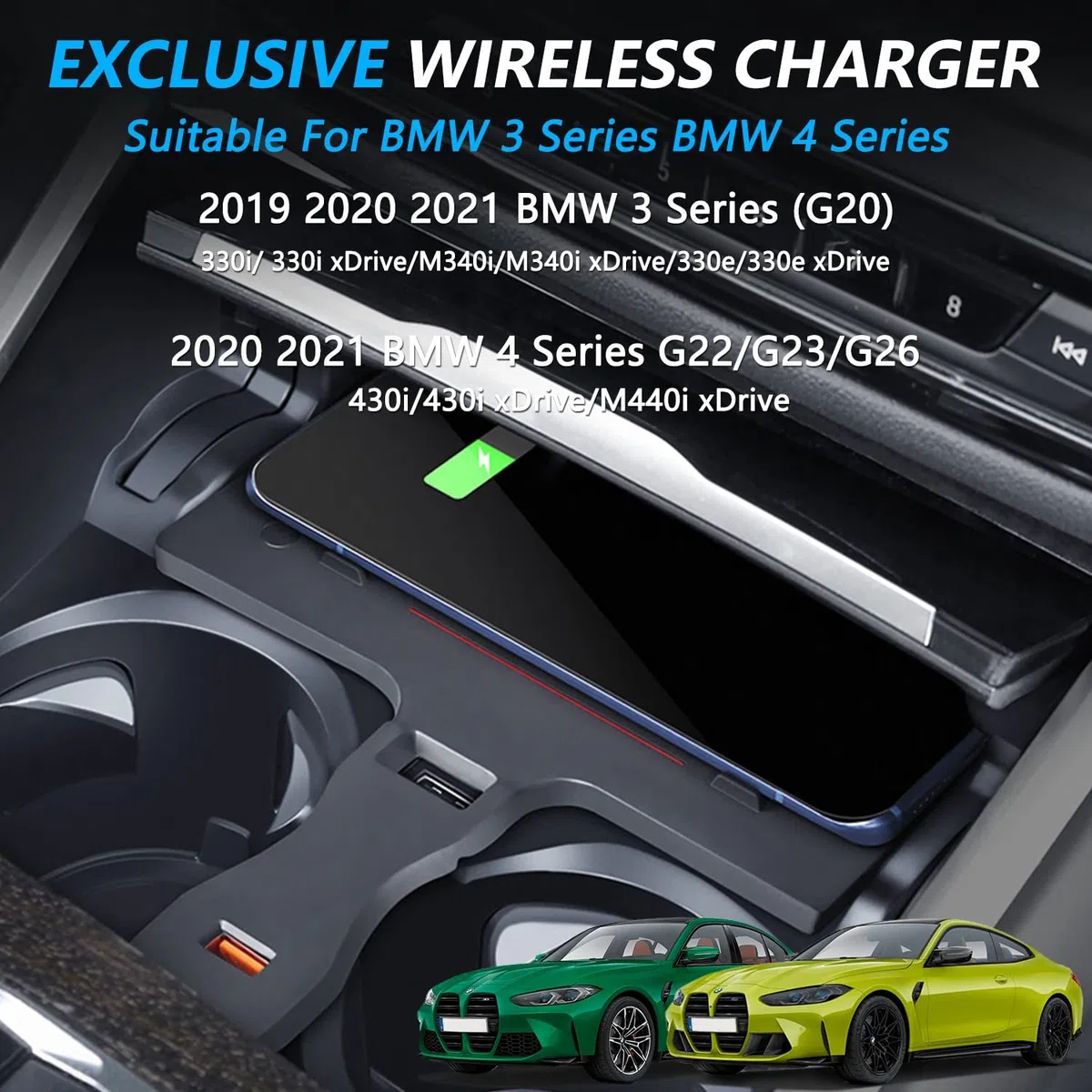 Kabelloses Ladegerät für BMW 3 Series G20 2019-2024 4 Series G22 2020-2024