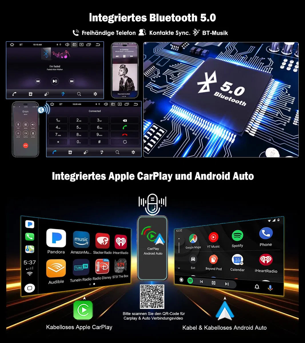 Erisin 8-Kern 4GB+64GB 7 Zoll Android 16 Autoradio Bluetooth GPS Navi für Mercedes Benz E Klasse W211 CLS Klasse W219 Unterstützt CarPlay Android Auto WiFi 4G DSP DAB+ OBD2 DTV USB Canbus Touchscreen