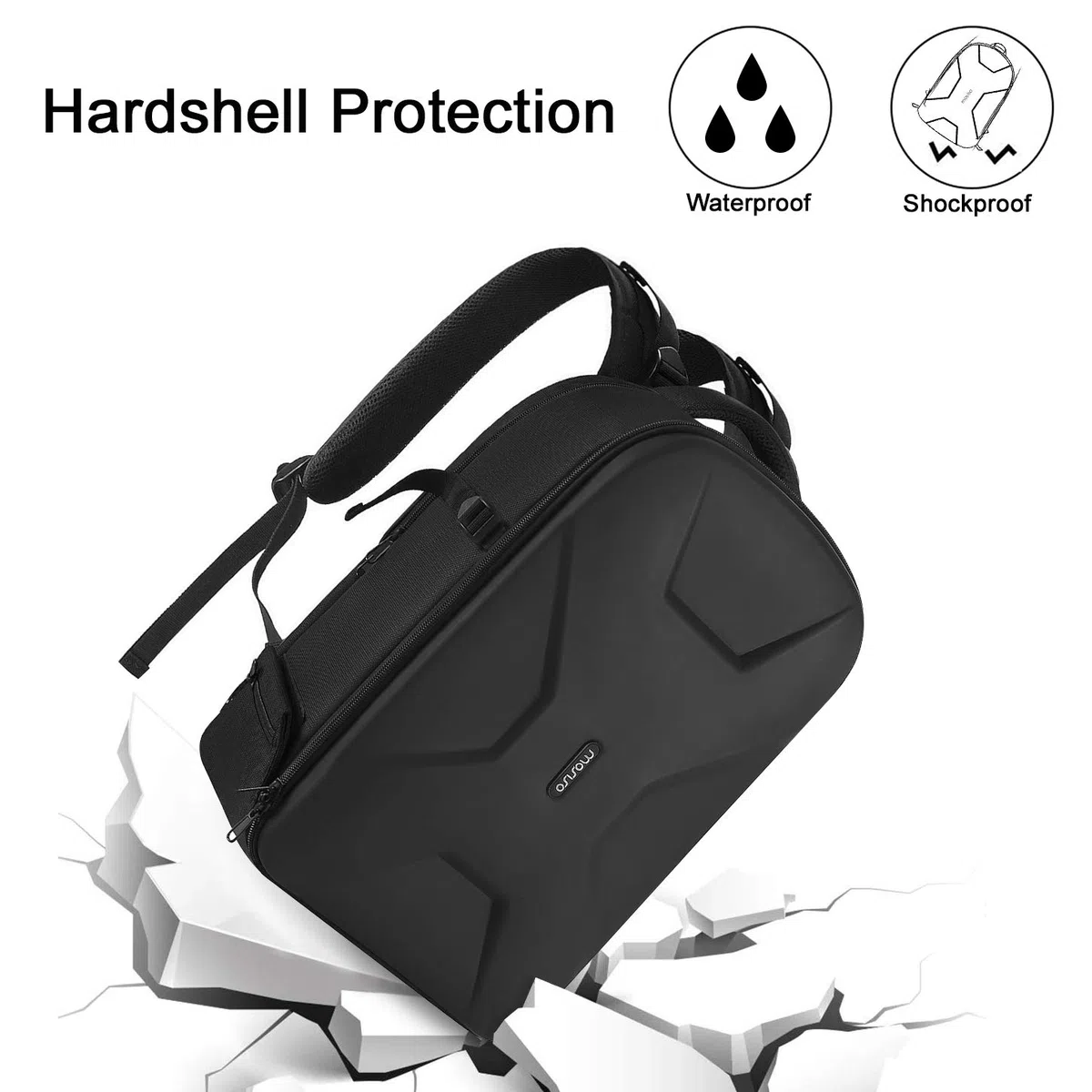 MOSISO Kamera Rucksack, DSLR/SLR/Spiegellose Fotografie Kameratasche 15-16 Zoll Wasserdichte Hartschale Hülle mit Stativhalter & Laptopfach kompatibel mit Canon/Nikon/Sony, Schwarz