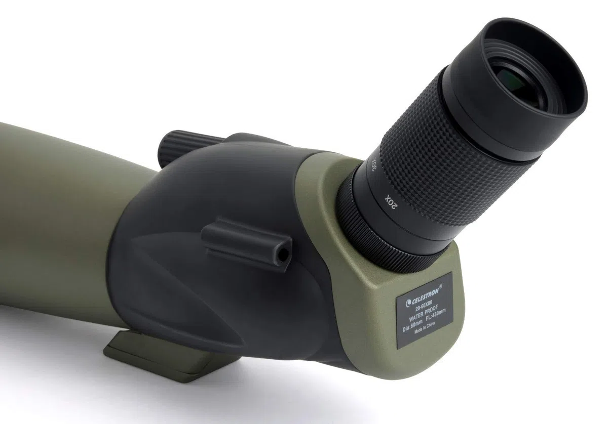 Celestron 52250 Ultima 80mm Angled Refractor Spotting Scope Telescope, Green