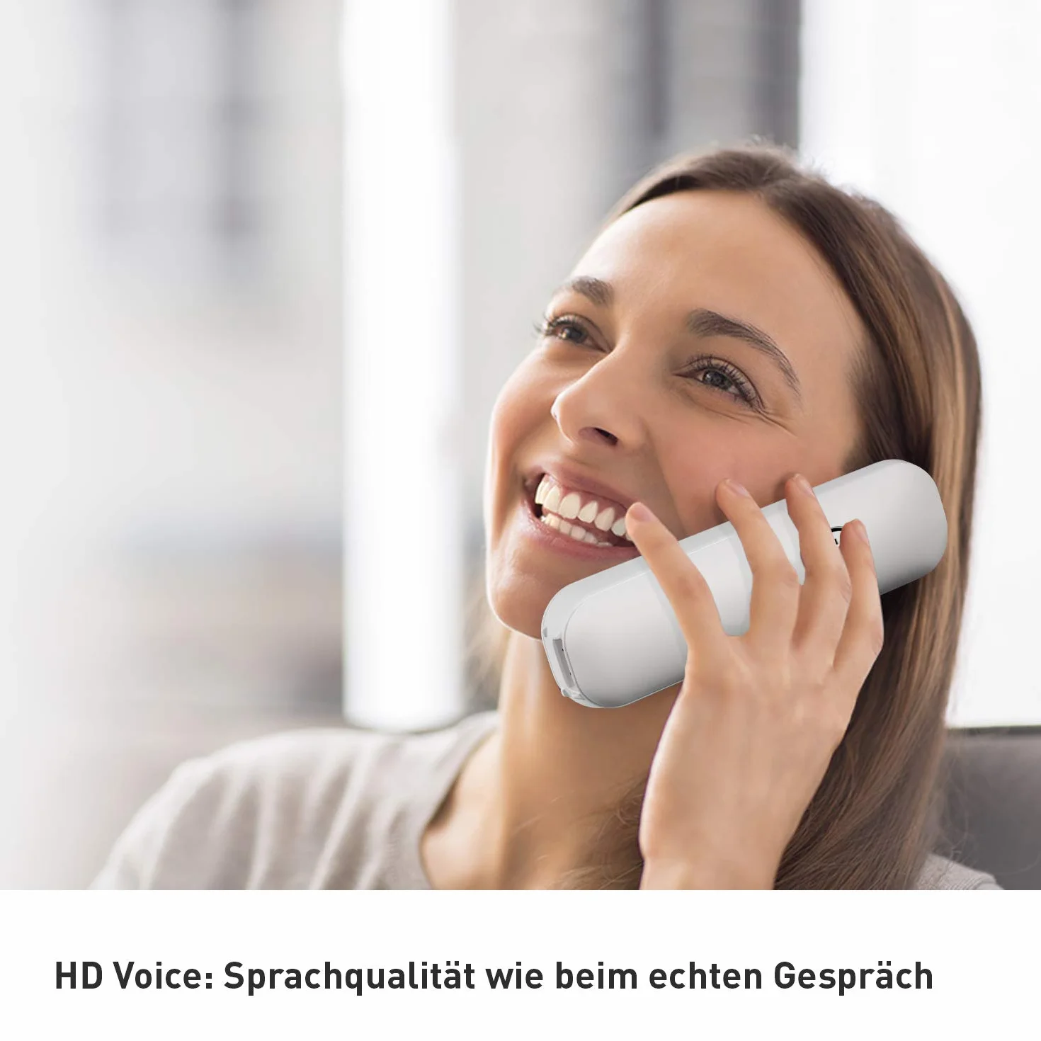 Panasonic KX-TGQ200GW CAT-iq Telefon (schnurlos, CAT-iq 2.0 kompatibel, Freisprechmodus, Anrufersperre, Eco-Plus, digitales Telefon) weiß