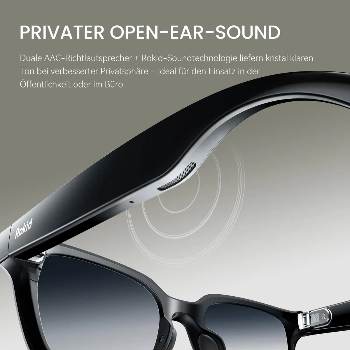 Rokid AI Glasses Style (ohne Display), Smart KI-Brille mit Gemini & ChatGPT, 12MP Kamera, Intelligente Brille mit Open-Ear Audio, Sprachsteuerung, Freisprechfunktion für Reisen & Business