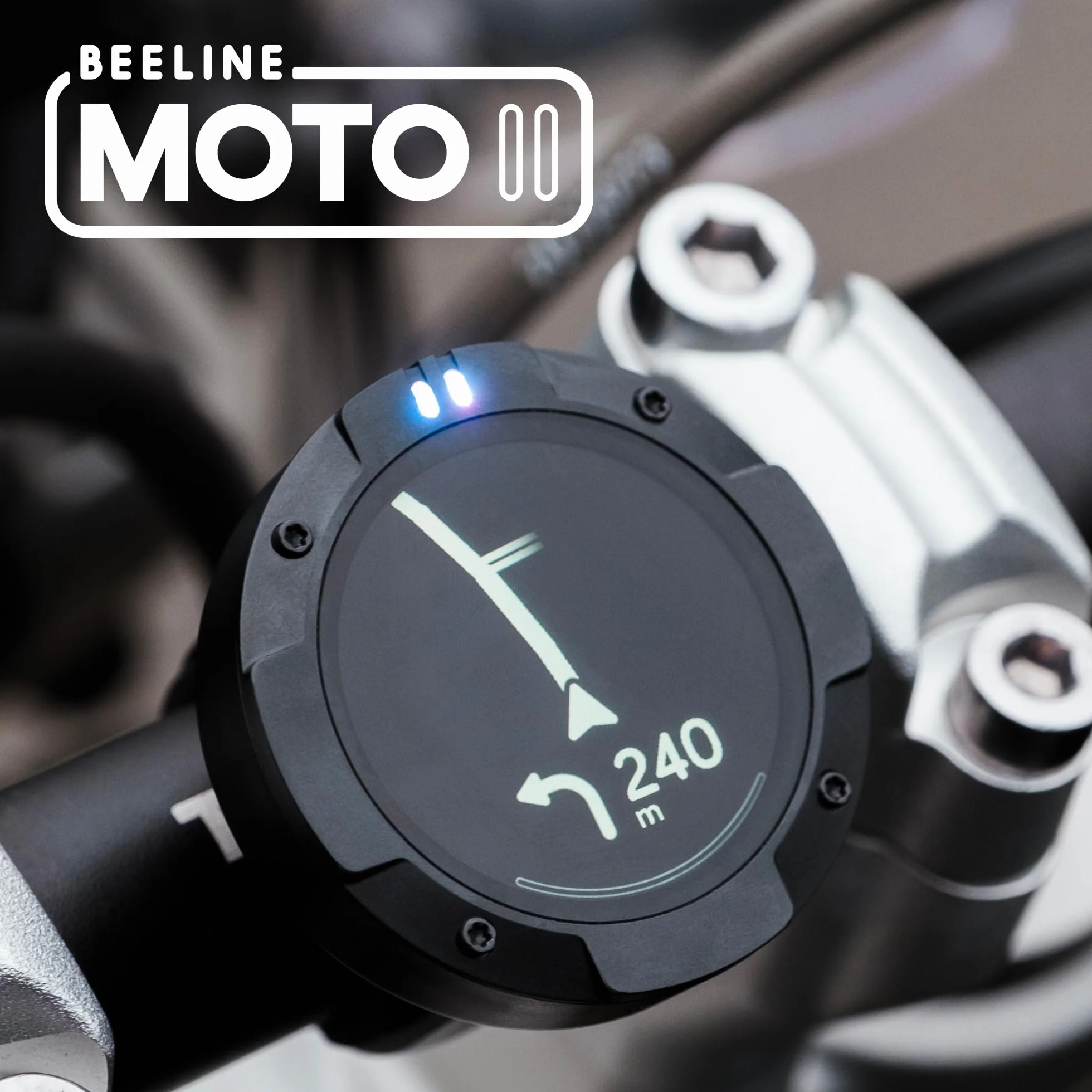 Beeline Moto II - Navigationsgerät für Motorräder | Globale Navigation | Minikarten-Schnittstelle | 14 Stunden Akkulaufzeit | IP67 Wasser- und stoßfest | USB-C-Aufladung mit Riemenhalterung
