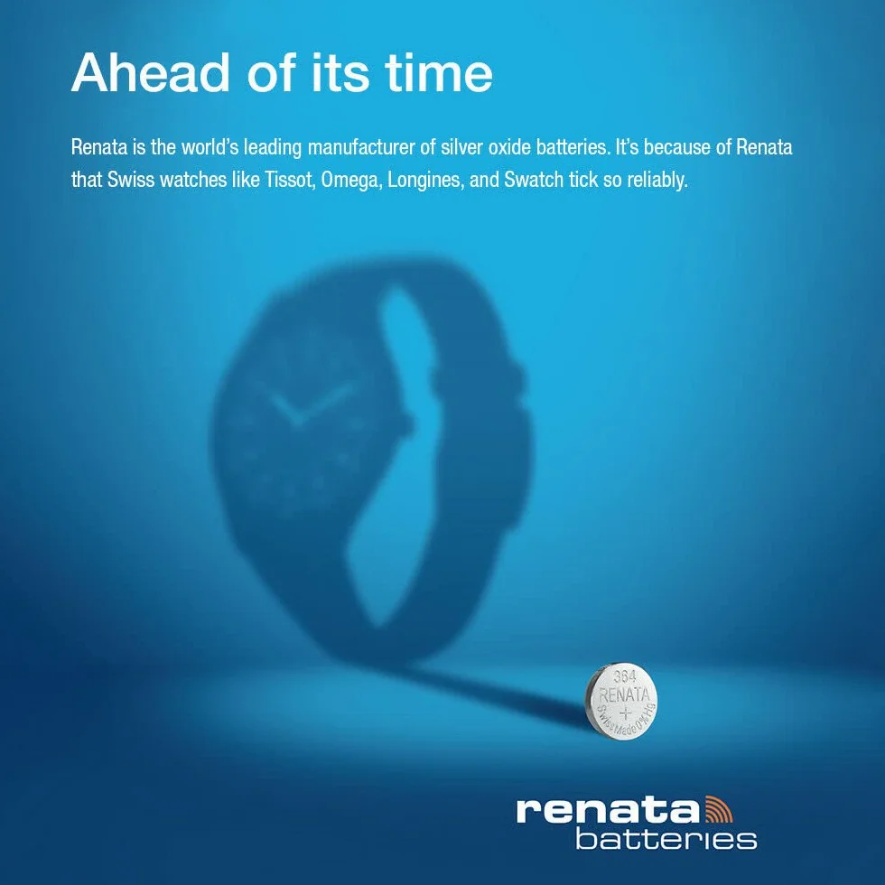 Renata 364 SR621SW Knopfzellen 10 Stück x 100 = 100 Silber 1,55 V Made in Swiss
