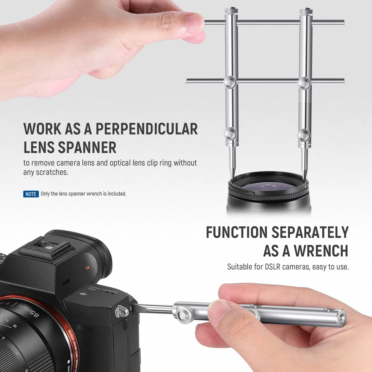 NEEWER Kamera Objektiv Öffnen Reparatur Werkzeugsatz enthält: 10-100mm Objektivreparaturset mit 3 Spitzen, 6 Schrauben und 2 Sechskantschlüssel Kompatibel mit Canon Nikon Sony Olympus DSLR Kamera