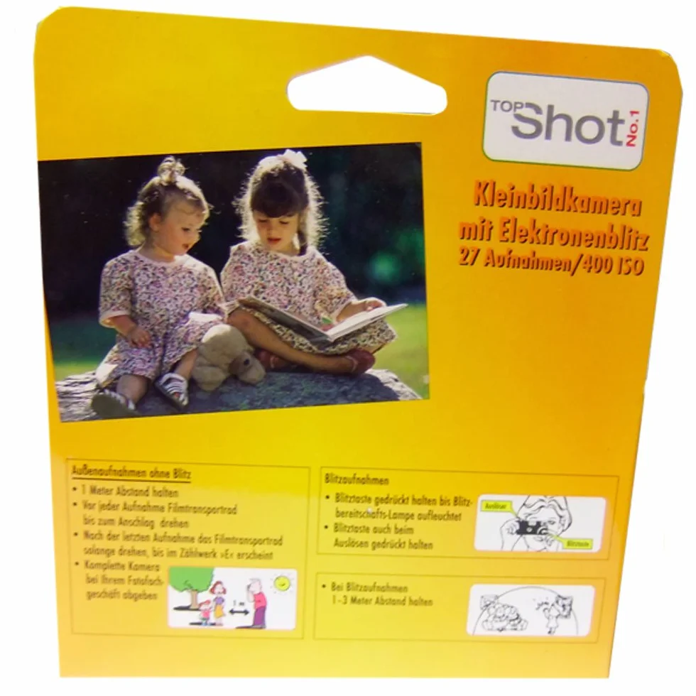 TopShot Einwegkamera mit 27 Fotos + eingebautem Blitz Einwegkamera Paket mit 5 Kameras