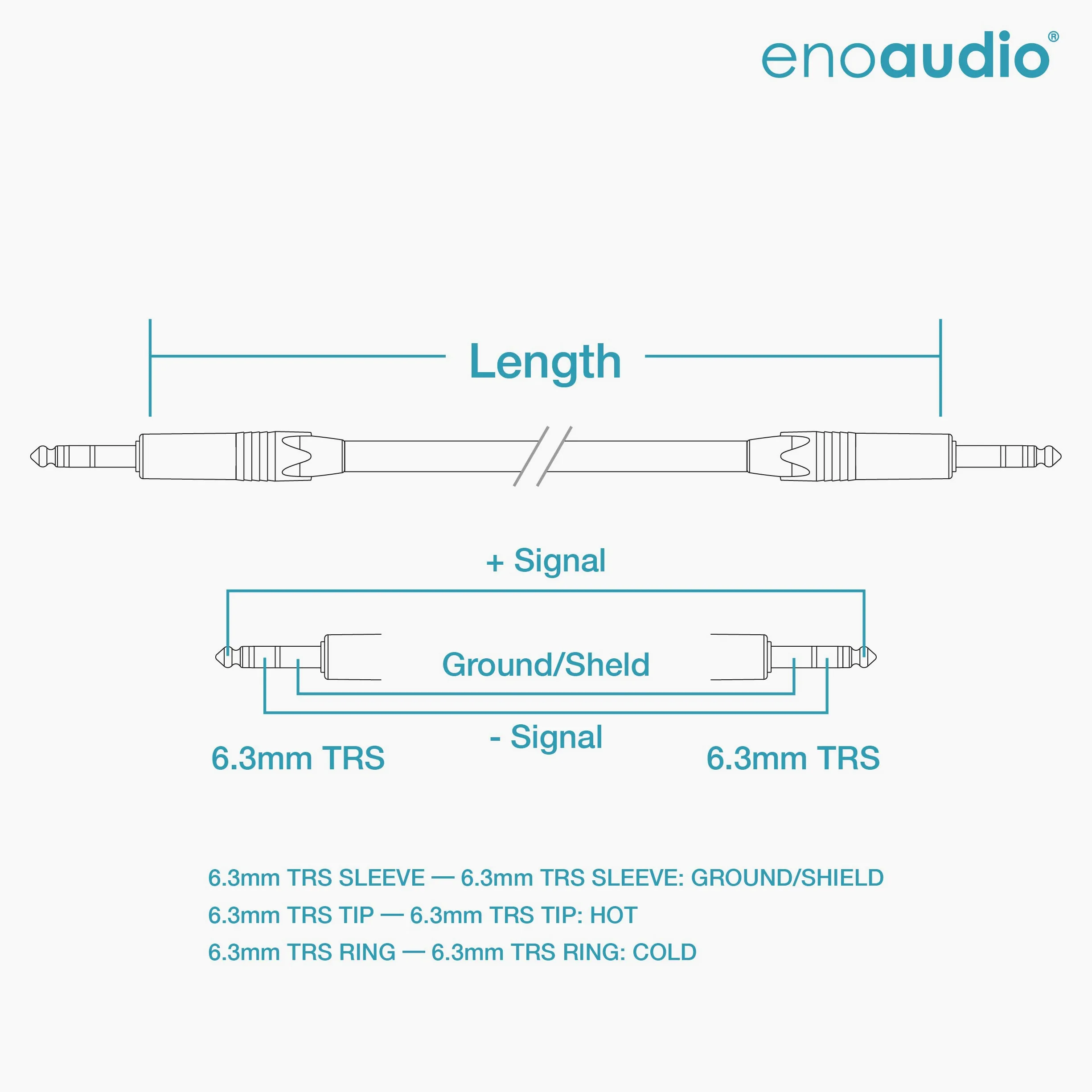 enoaudio Mogami 2534 Quad Stereo Paar (L,R) Audio Kabel Symmetrische | Neutrik Gold 6,3mm TRS klinke | HiFi, 5,0 m